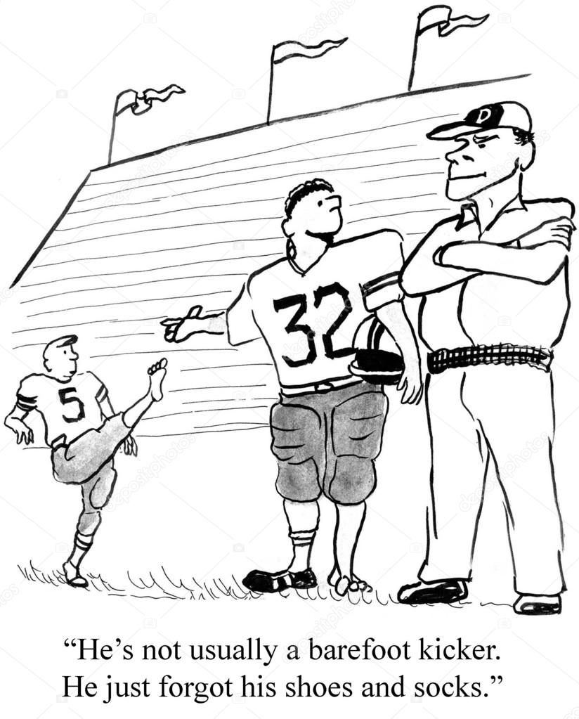 American football. Cartoon illustration