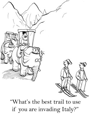 karikatür çizimi. Hannibal ve onun filler için alps tarif edeyim