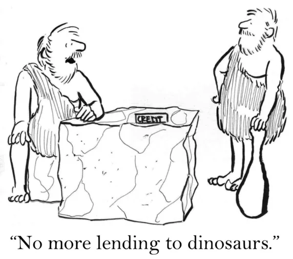 Cavemen at the table. Cartoon illustration — Stock Photo, Image