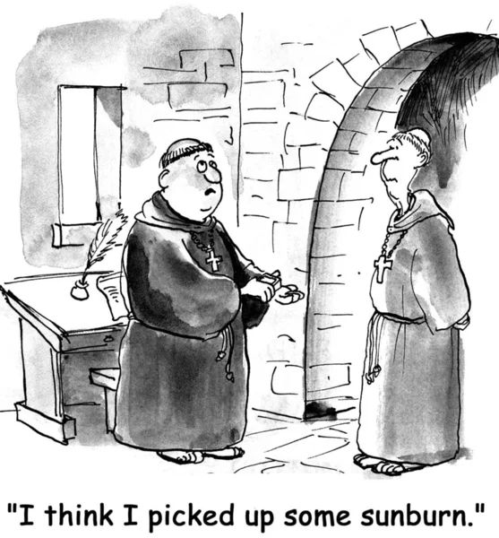 Priester in der Kirche. Cartoon-Illustration — Stockfoto