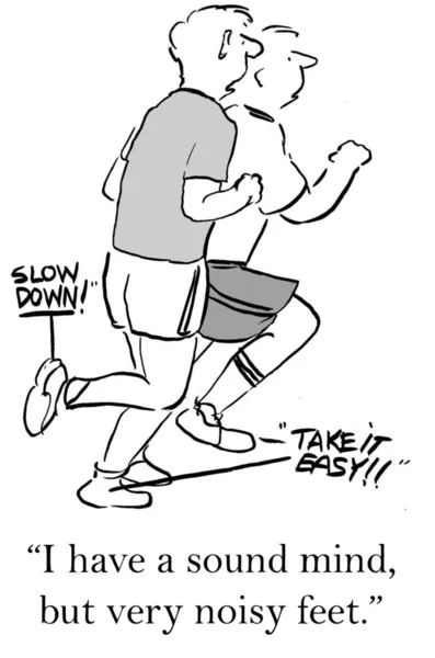 Karikatür çizimi. iki insanın koşu — Stok fotoğraf