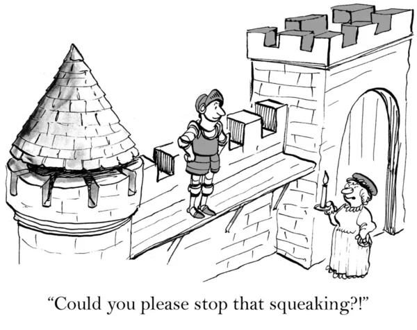 Cartoon illustration.Stop squeaking — Stock Photo, Image