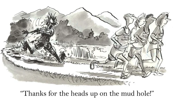 Cartoon illustration. Mud hole — Stock Photo, Image