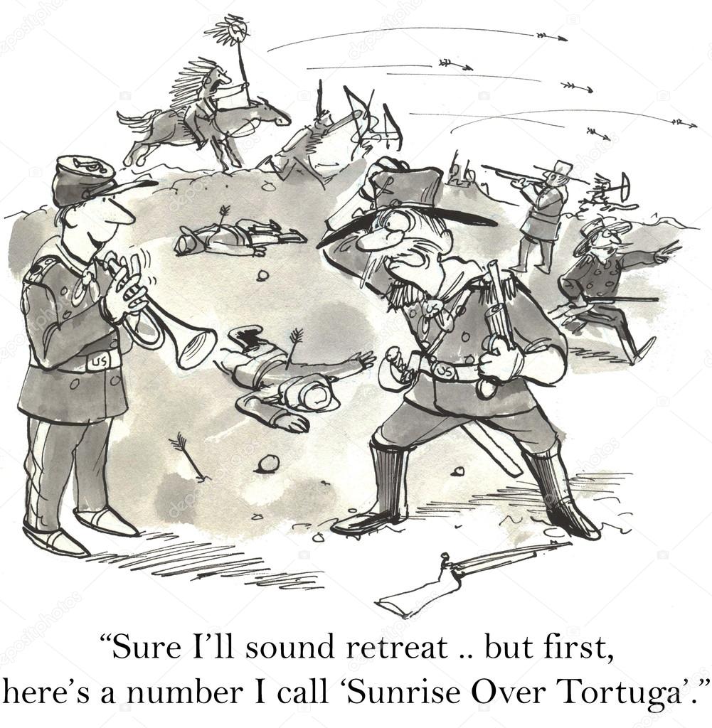 Soldier plays the trumpet during the war. Cartoon illustration Stock Photo by ©andrewgenn 32610029 Soldier plays the trumpet during the war. Cartoon illustration Stock Photo by ©andrewgenn 32610029