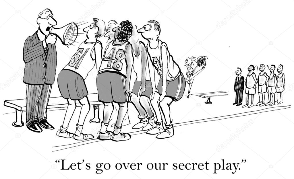 Cartoon illustration. Secret play