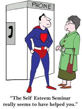 karikatür çizimi. benlik saygısı
