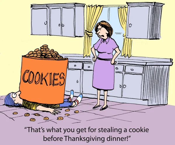 Не дотрагивайся до банки с печеньем — стоковое фото