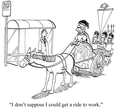 Otobüs durağında Sezar