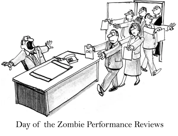 Day of the zombie job seekers with resumes — Stock Photo, Image