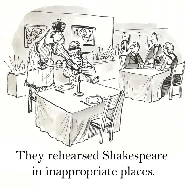 Les gens répétaient Shakespeare dans des endroits inappropriés . — Photo