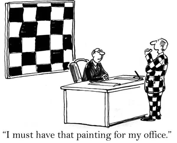 Checkered painting is a must have from Jack — Stock Photo, Image