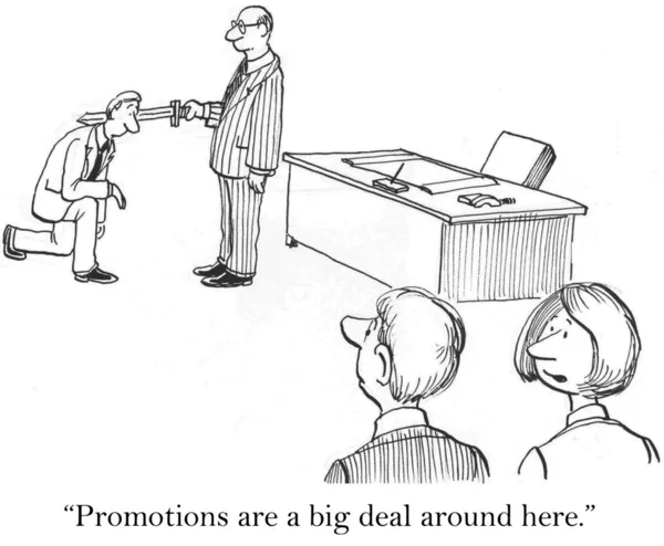 They make a big deal out of promotions — Stock Photo, Image