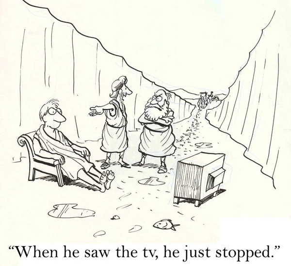 Beim Fernsehen angehalten — Stockfoto