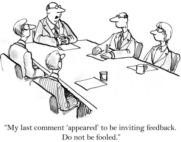 O chefe deixa claro que não quer feedback. — Fotografia de Stock