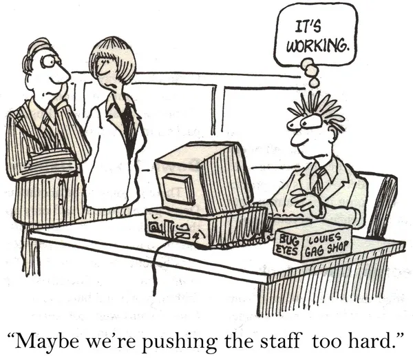 Pushing the staff too hard — Stock Photo, Image