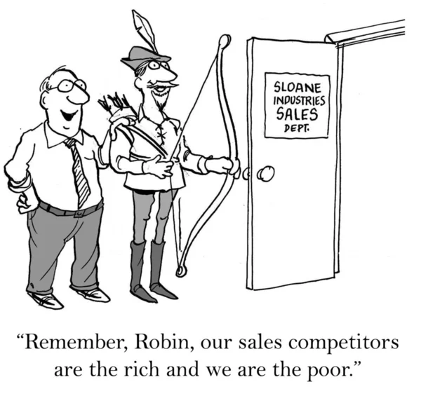 Rich and poor with sales competition — Stock Photo, Image