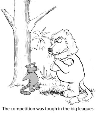 karikatür çizimi - aslan rekabet