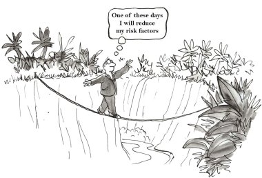 İllüstrasyon karikatür - risk faktörleri azaltmak