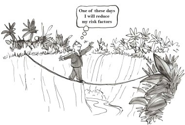 Cartoon illustration - reduce risk factors clipart
