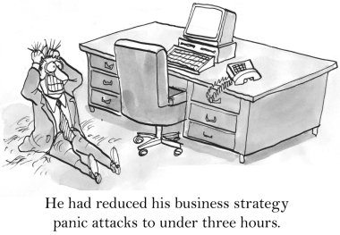 karikatür çizimi - ceo panik