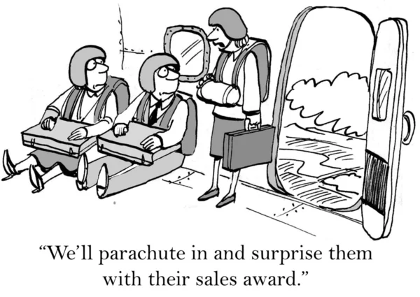Cartoon Illustration-verrassing met verkoop Award — Stockfoto
