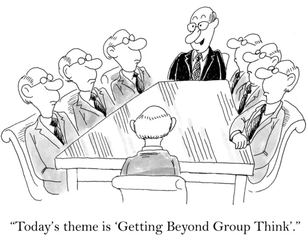 Today's theme is getting beyond group think — Stock Photo, Image