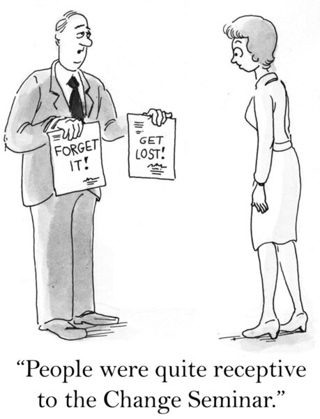 Cartoon illustration - Change seminar
