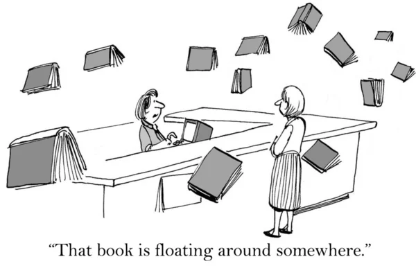 Cartoon illustration - Floating book — Stock Photo, Image