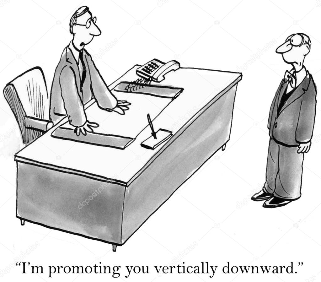 Cartoon illustration - vertically downward