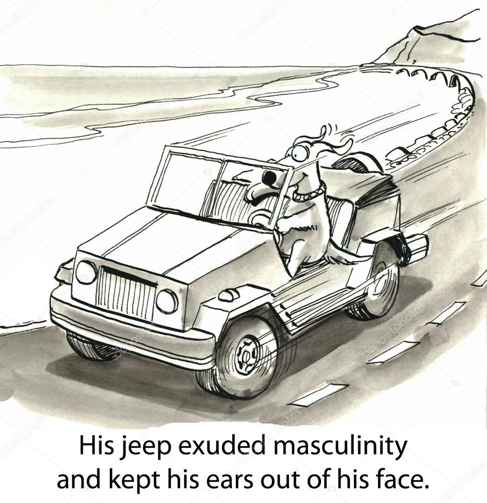Cartoon illustration - Masculine jeep
