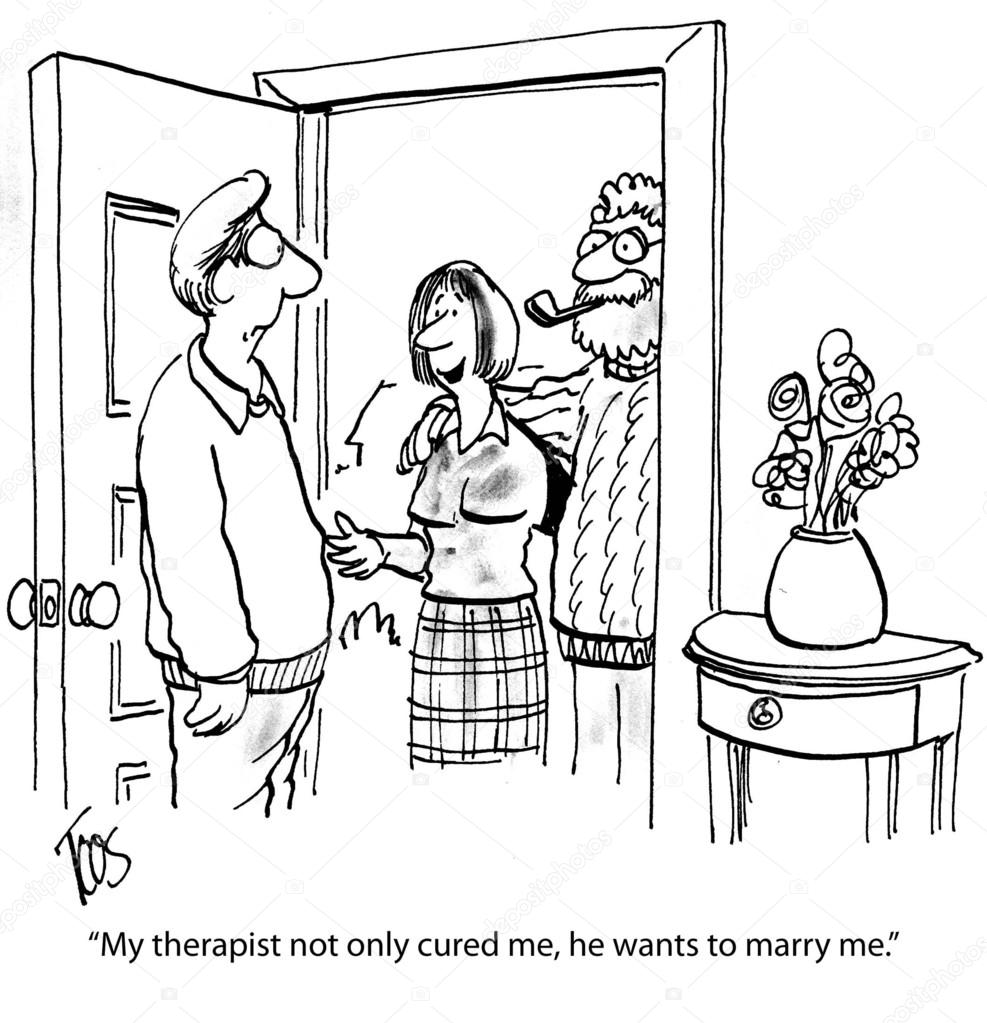 Much to the surprise of the husband the wife is intent on couples therapy