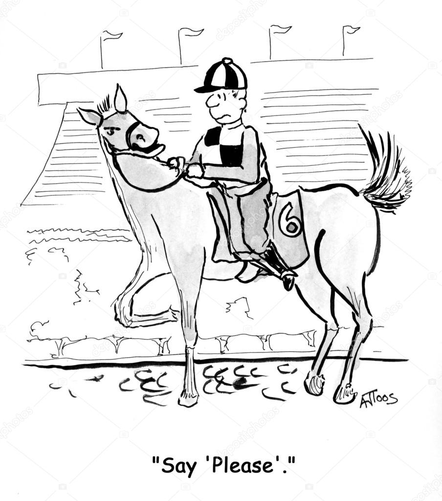 Horse is talking to jockey