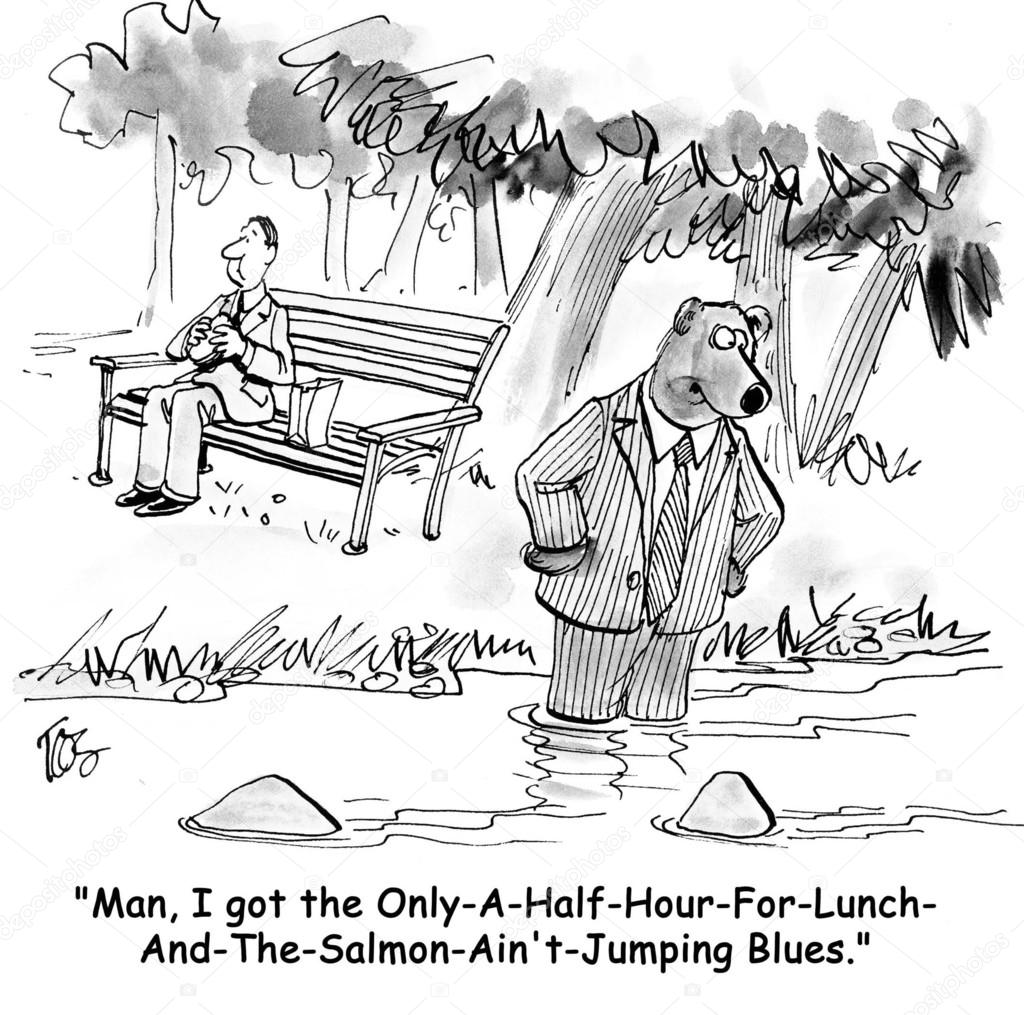 Bear wants to have salmon for lunch Stock Illustration by ©andrewgenn