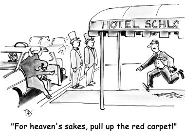 otel müdürü endişeli kırmızı halı boğa öfkeye