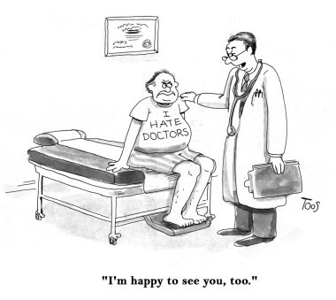 hasta doktor gibi değil