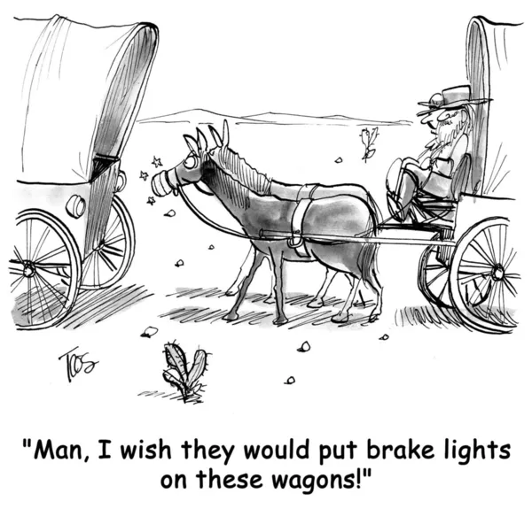 Frontier horse wants brake lights — Stock Photo, Image