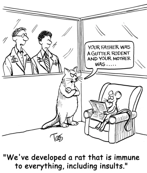Gato e rato. Ilustração em língua inglesa — Fotografia de Stock