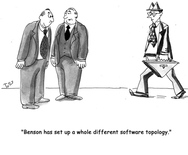 Pessoas falando sobre software — Fotografia de Stock