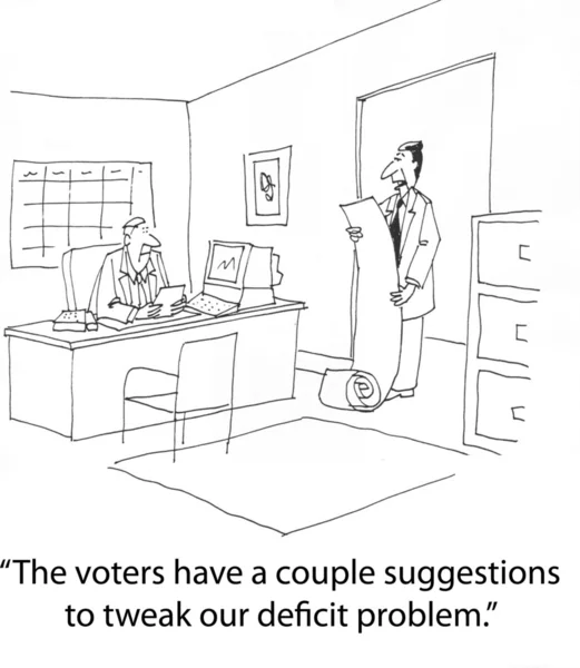 世論調査の意見についての政治家を指示します。 — ストック写真