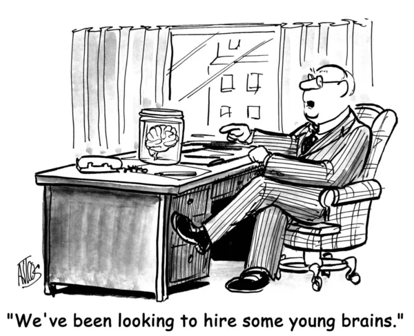 Les gens cherchaient à embaucher de jeunes cerveaux . — Photo