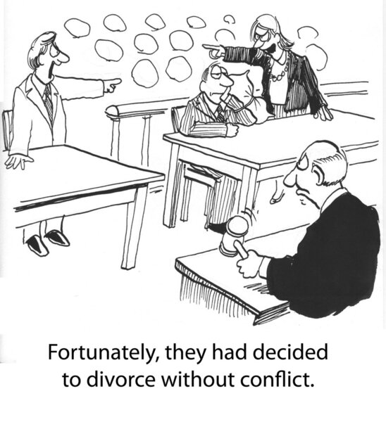 Разведённая пара спорит в суде
.