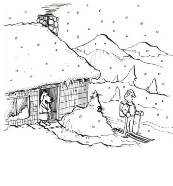 Man is skiing