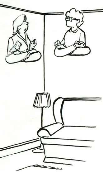 Husband's meditation — Stock Photo, Image