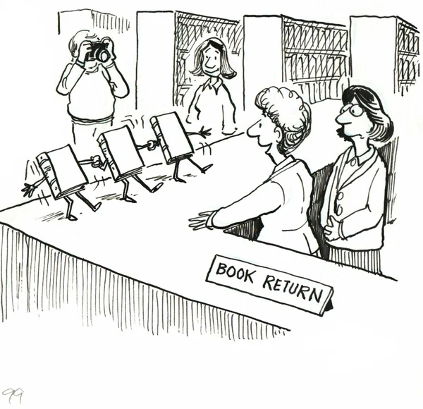 Cartoon der öffentlichen Bibliothek — Stockfoto