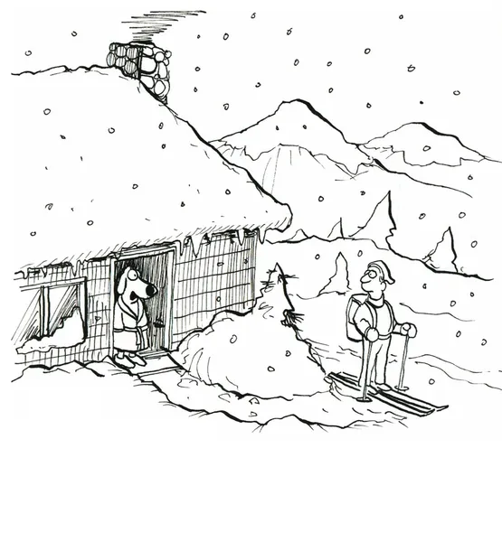 Człowiek jest jazda na nartach — Zdjęcie stockowe