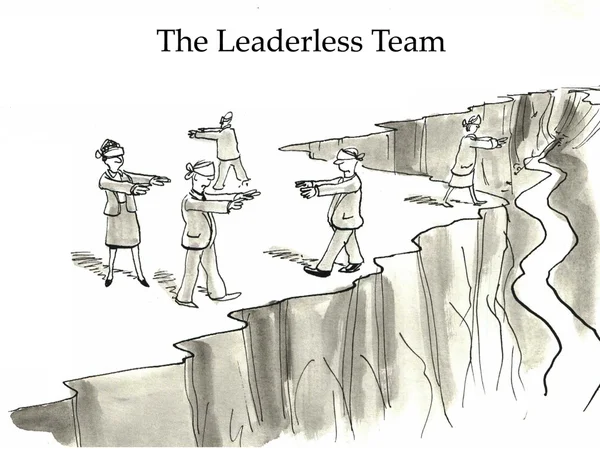 Blind leaders team near the edge — Stock Photo, Image