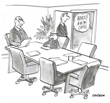 An executive is allergic to cats.