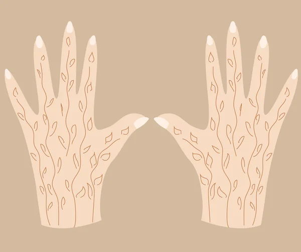 Handen met henna-3 — Stockvector