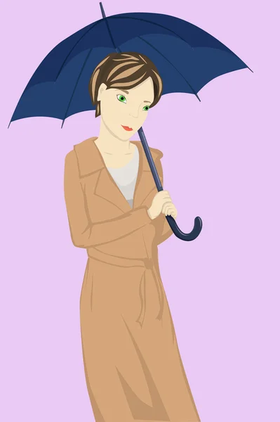 Girl with umbrella — Stock Vector