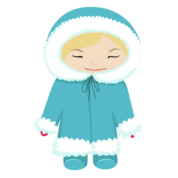 Bebé en vestidos de invierno — Stockvector